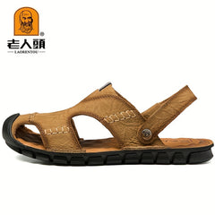 LAORENTOU Men's Wear resistant Non Slip Sandals Closed Toe Comfy Beach Shoes