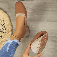 Women's Square Toe Ballet Flats Soft Slip On Shoes