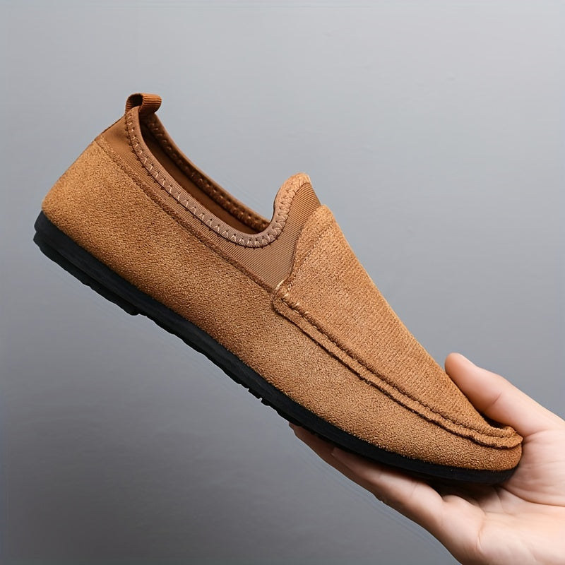 Men's Leather Moccasins Non-Slip Slip On Shoes