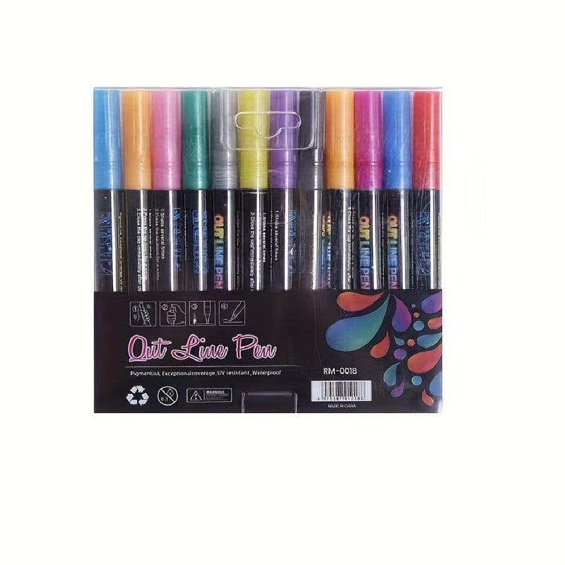24 Colors Outline Markers for Scrapbook Photo Album Easter Eggs Crafts