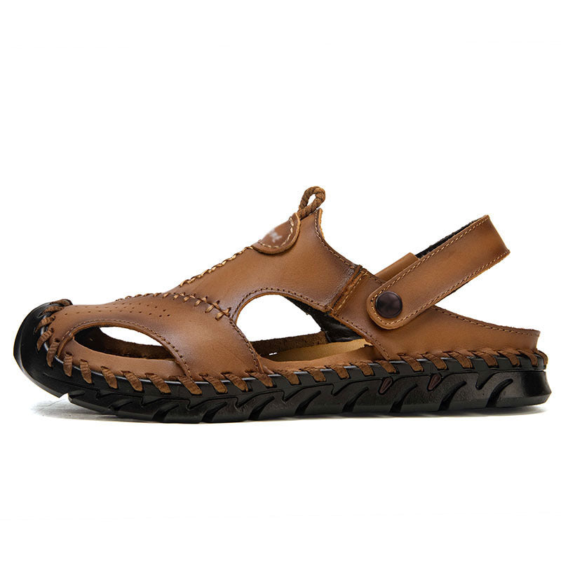 Men's Leather Hiking Sandals Non Slip Water Shoes