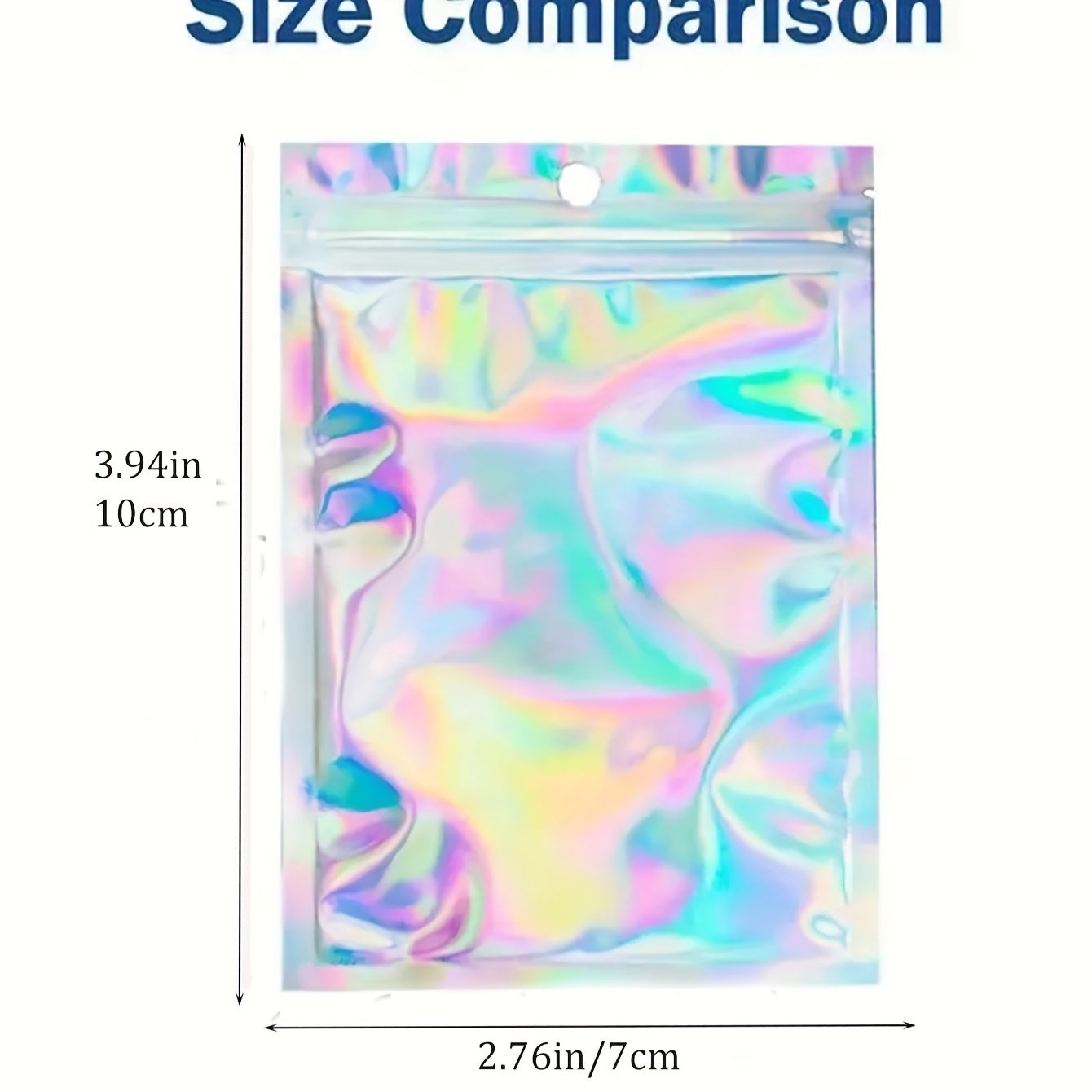 100pcs Holographic Rainbow Self-sealing Bags