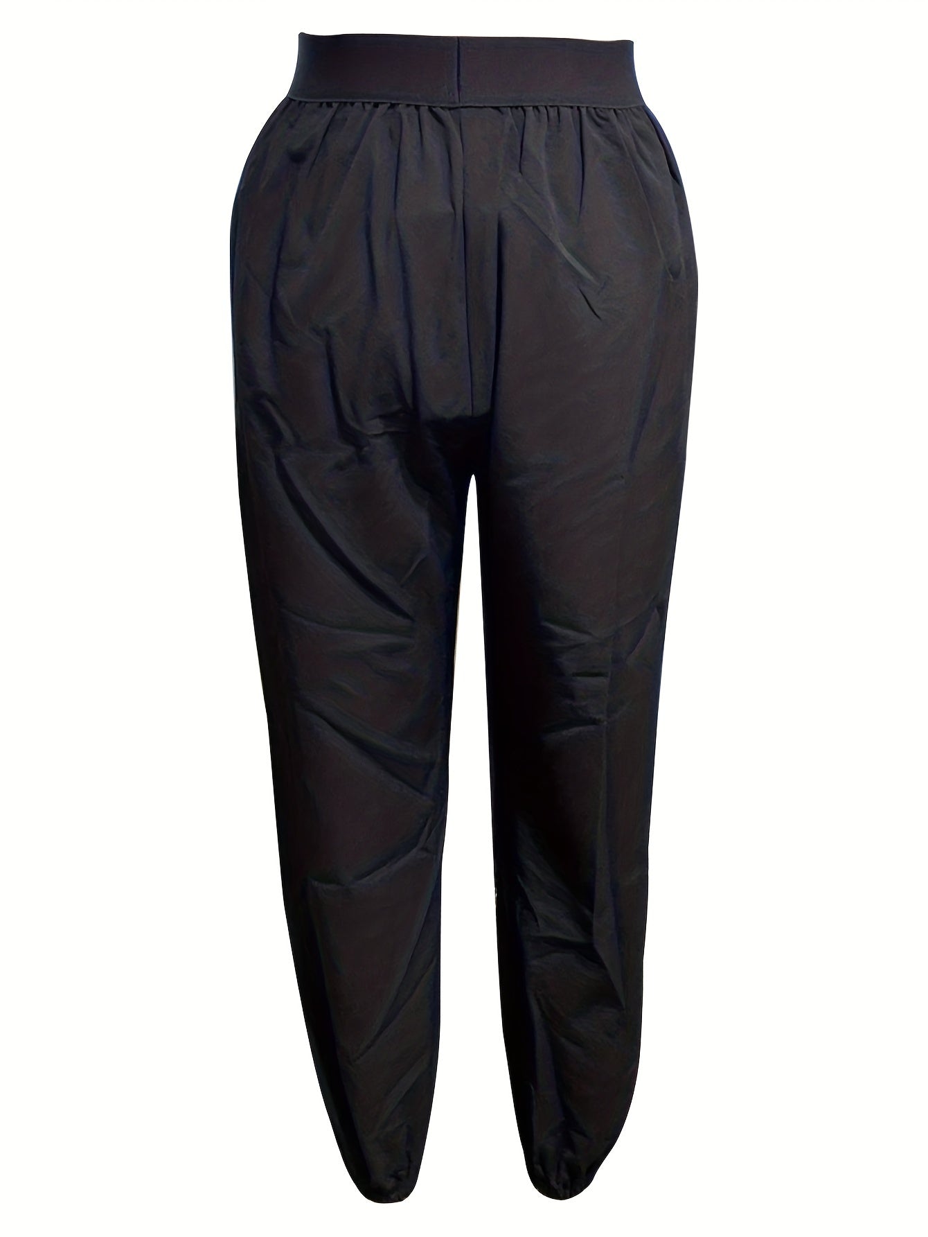 Solid Pocket Pleated Joggers Casual Loose Pants Women's Clothing