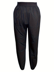 Solid Pocket Pleated Joggers Casual Loose Pants Women's Clothing