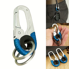 Stainless Steel Keychain Double Ring Outdoor Carabiner