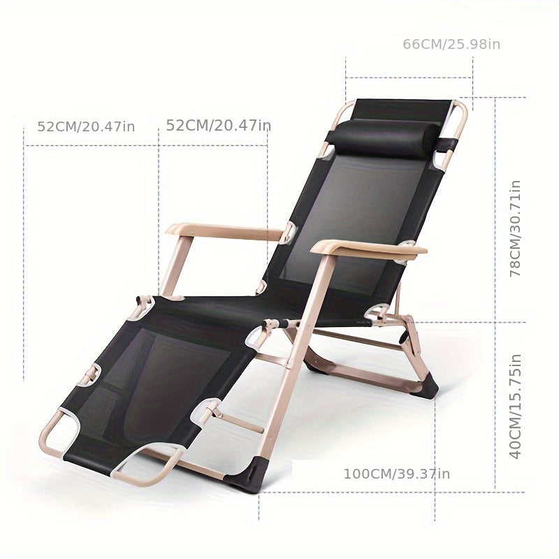 Portable Foldable Recliner Chair For Office Nap Balcony Leisure Camping