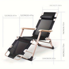 Portable Foldable Recliner Chair For Office Nap Balcony Leisure Camping