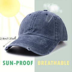Summer Sunscreen Men's Baseball Cap with Ponytail Design