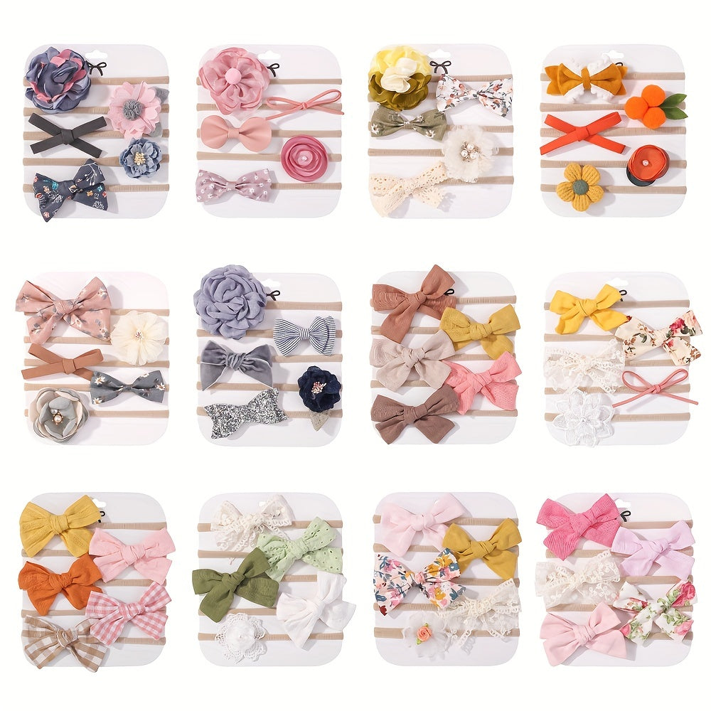 5 Piece Baby Girl Headbands Set Floral Bowknot Hair Accessories
