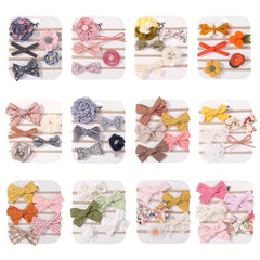 5 Piece Baby Girl Headbands Set Floral Bowknot Hair Accessories