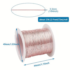 Copper Craft Wire Beading Wire Plated Pink 0.3-0.8mm