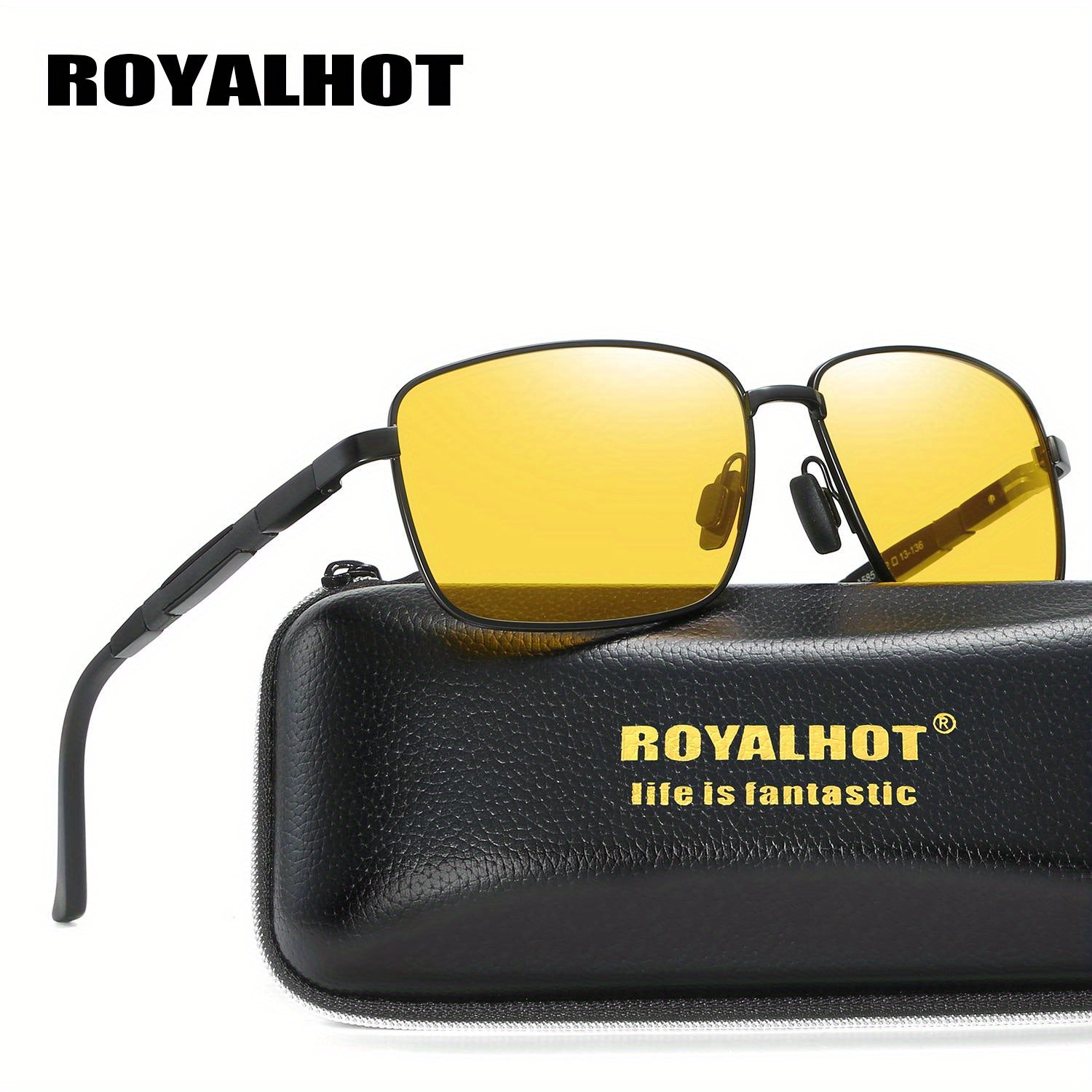 RoyalHot Square Metal Alloy Polarized Sunglasses