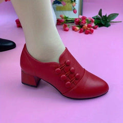 Women's Casual Chunky Heel Slip On Pumps