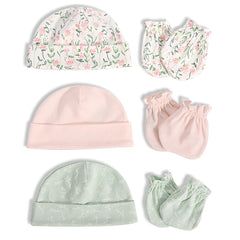 Baby Cartoon Beanie Cap & Mittens Set for Autumn and Spring