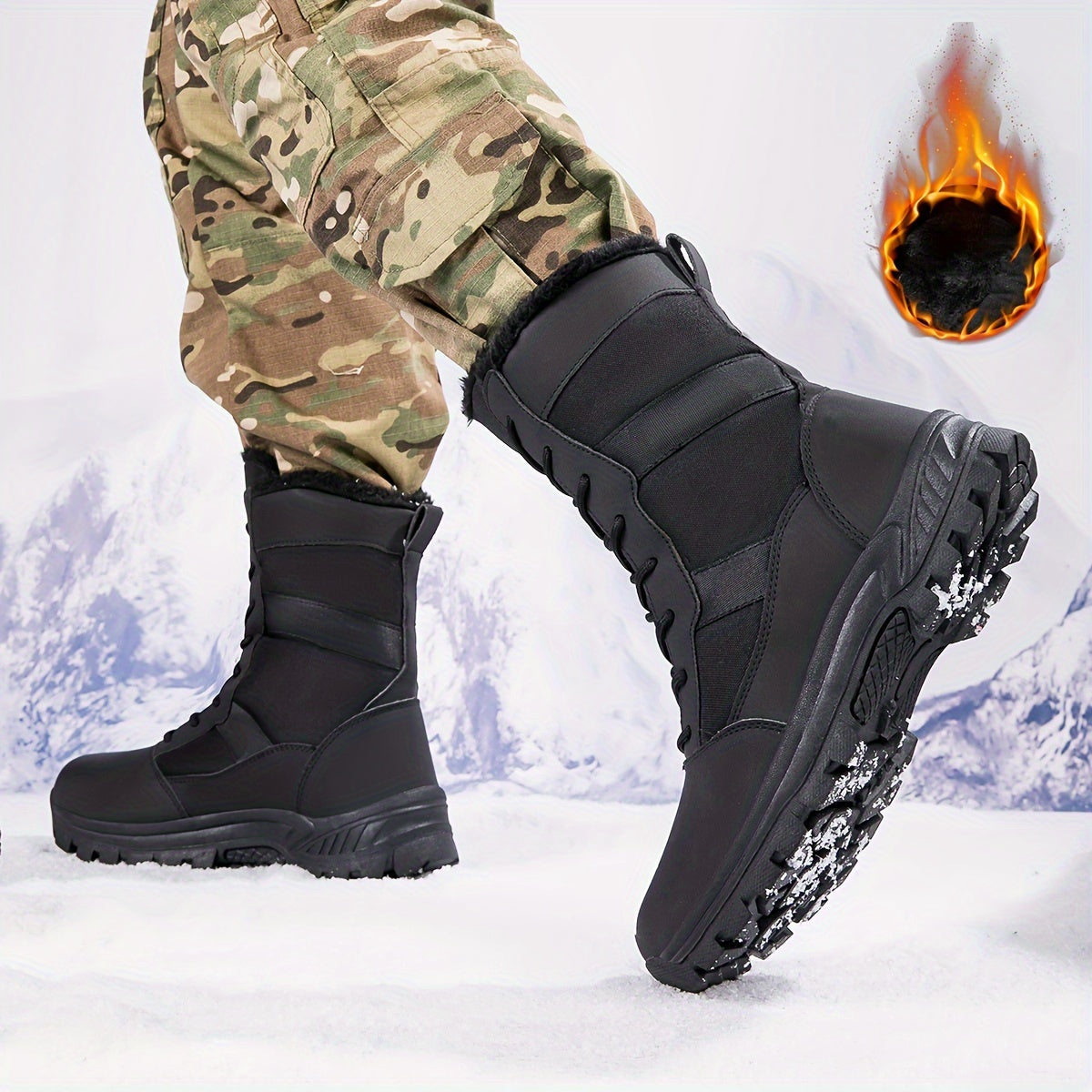 Thick Warm Anti Slip High Tube Snow Boots Sports Outdoor Mountaineering Boots