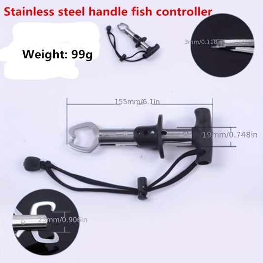 T Shape Fish Controller Stainless Steel Fish Lip Gripper Fishing Tool