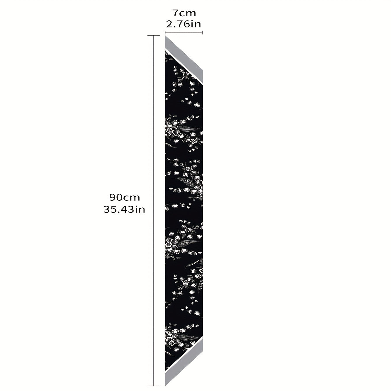 Flower Print Skinny Scarf Vintage Block Neckerchief Classic Hair Ribbon
