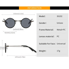 Steampunk Small Frame Round Hip-hop Sunglasses