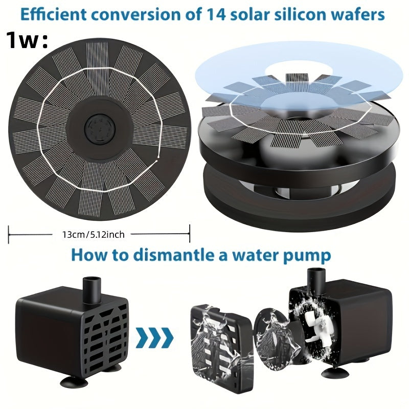 Solar Fountain Pump For Bird Bath 7 Water Styles 3W Solar Powered Water Fountain