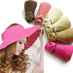 Straw Visor Hat for Women Sun Beach Casual Hat