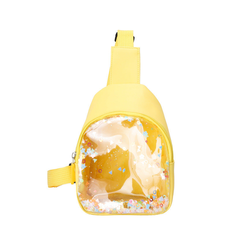 Girls Sequin Waist Bag Cute Zipper Crossbody Bag