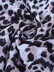 Leopard Print Tie Side Cover Up Semi sheer Wrap Beach Cover Up Skirt