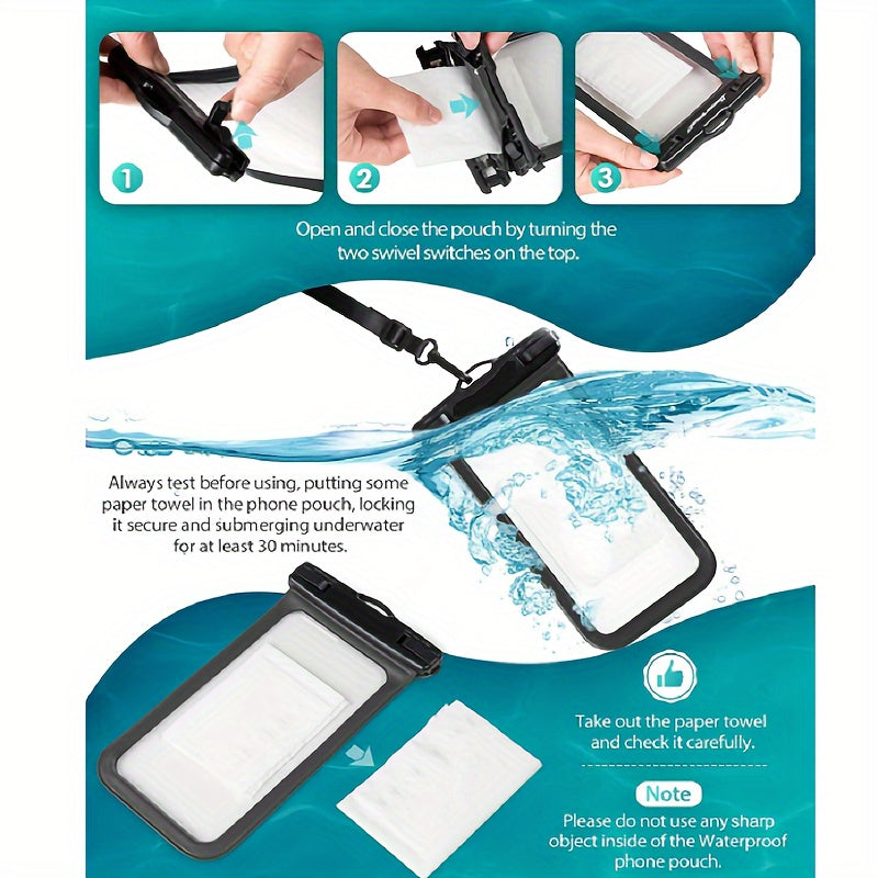Waterproof Phone Pouch Clear Bag For Beach Camping Swimming