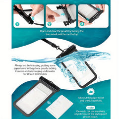 Waterproof Phone Pouch Clear Bag For Beach Camping Swimming