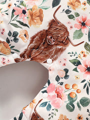 Baby Girls Cow Floral Romper Jumpsuit