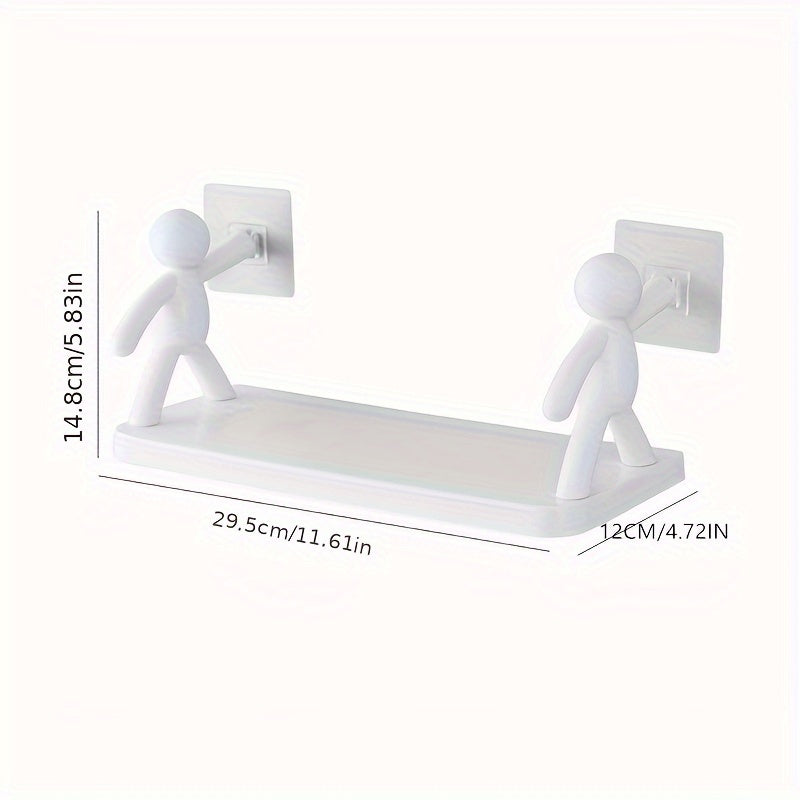 Small Man Wall Floating Shelf Bathroom Kitchen Storage Organizer