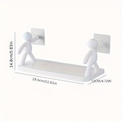 Small Man Wall Floating Shelf Bathroom Kitchen Storage Organizer