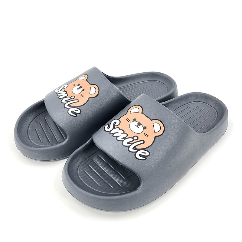 Men's Bear Print Slides Anti Skid Slippers