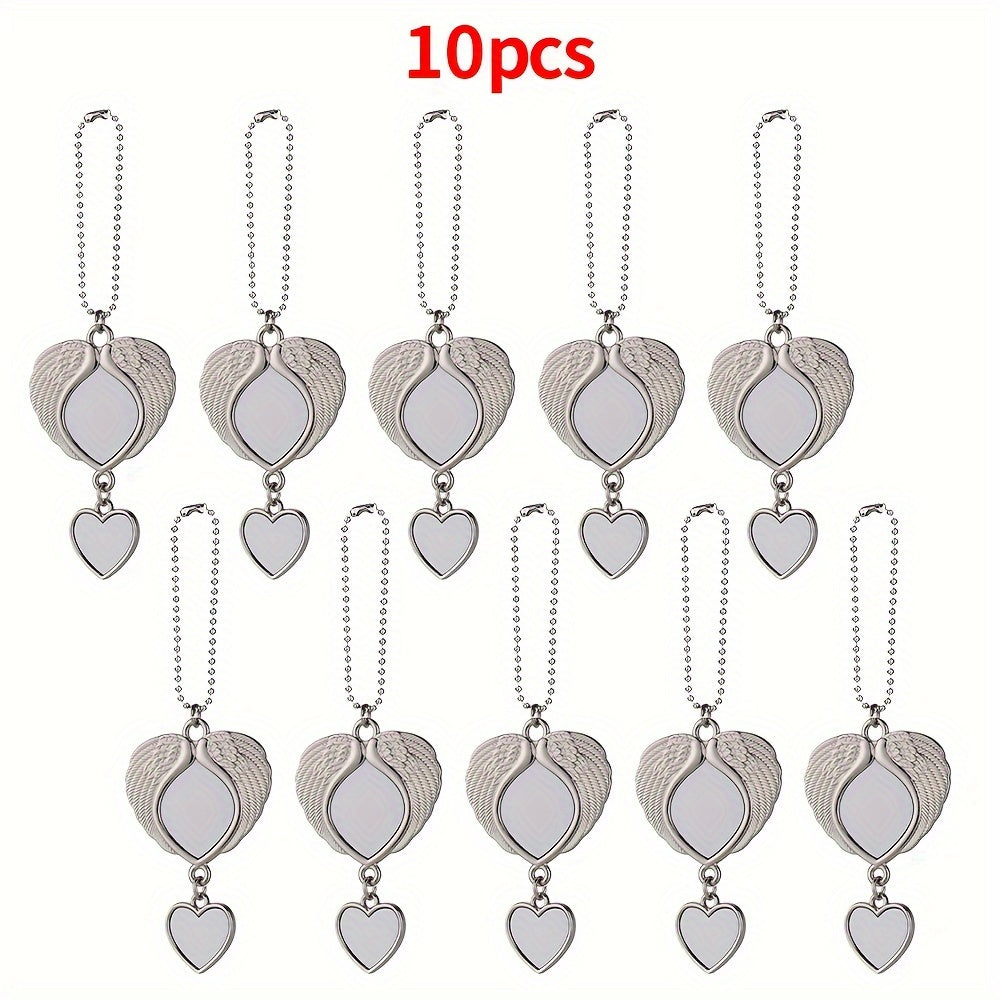 10pcs Blank Car Pendant Key Chain Set DIY Crafts