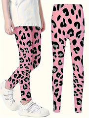 3D Leopard Print Leggings Girls Comfy Yoga Pants Spring