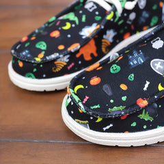Women's Halloween Pattern Shoes Casual Slip On Canvas Lightweight Flat Shoes