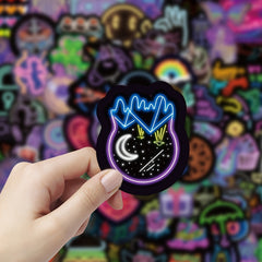 100Pcs Neon Waterproof Vinyl Decals for Water Bottles Laptops & More
