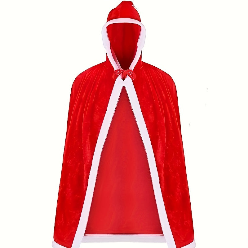 Long Red Hooded Cloak Halloween Cosplay Costume Props