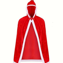 Long Red Hooded Cloak Halloween Cosplay Costume Props