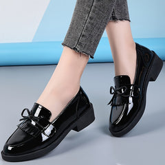 Women's Platform Bow Loafers Slip On Shoes Lightweight