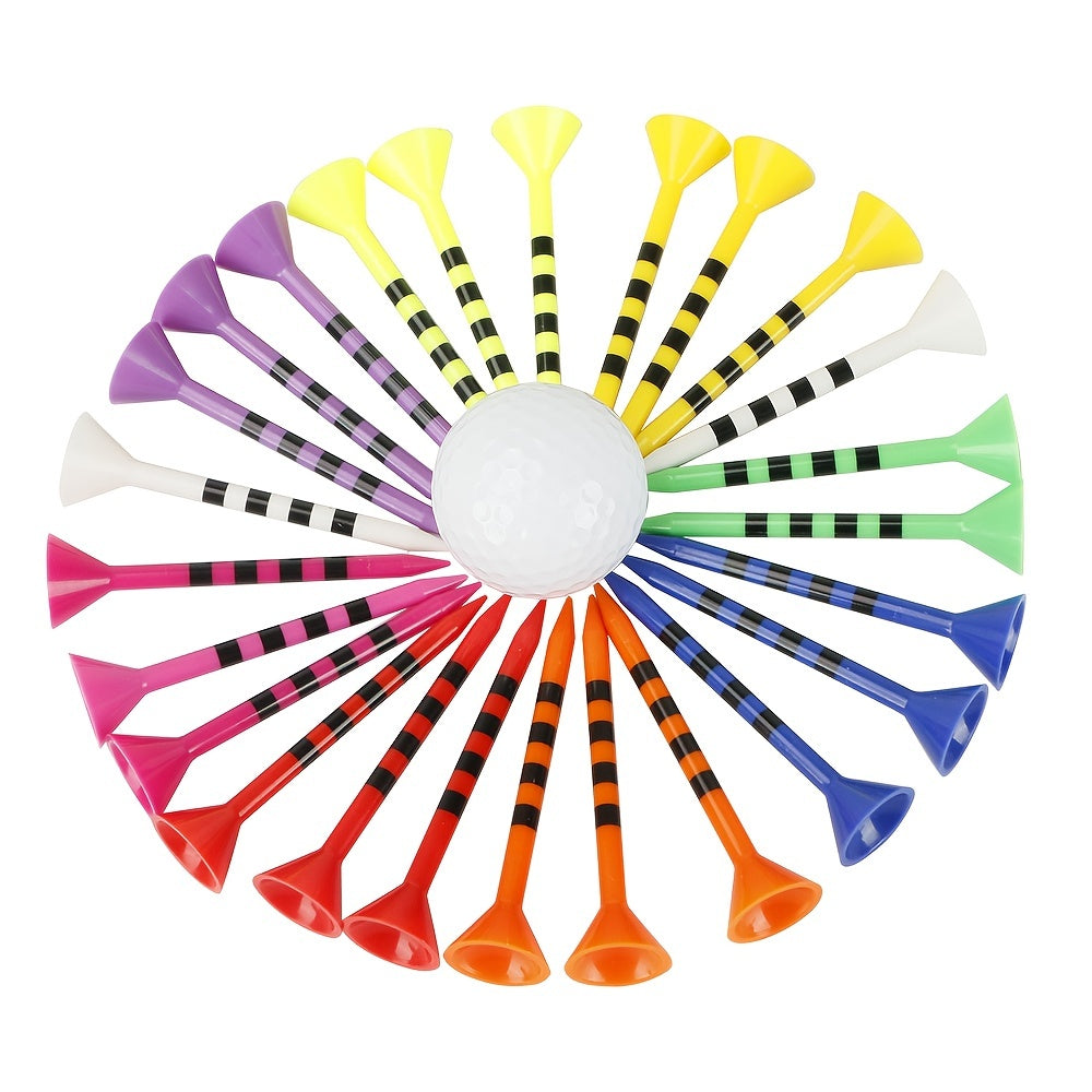 50 Mixed Plastic Golf Tees - Professional Reusable Golf Accessories