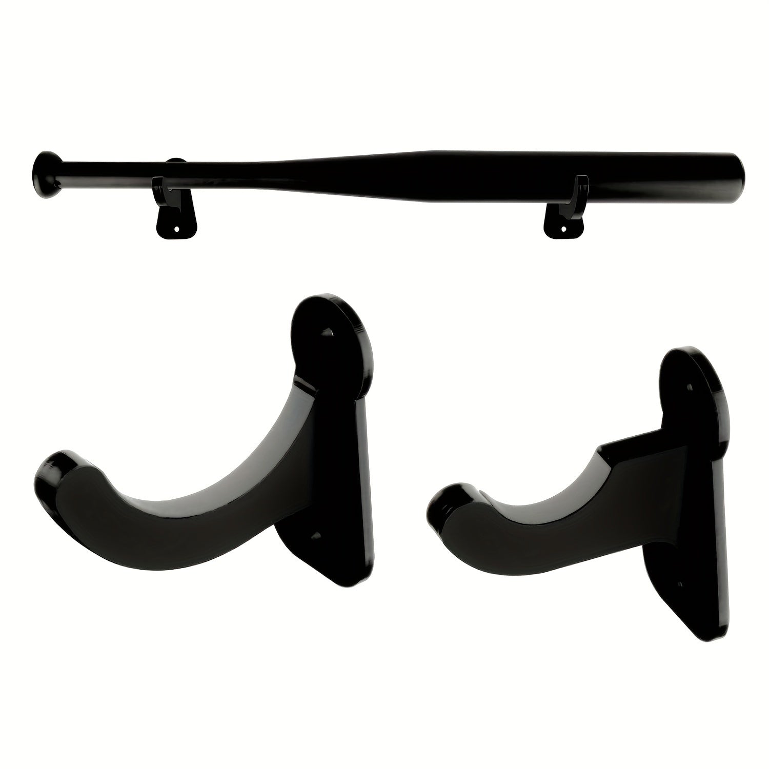 2pcs Acrylic Baseball Bat Holder Wall Mount Display Rack Transparent Softball