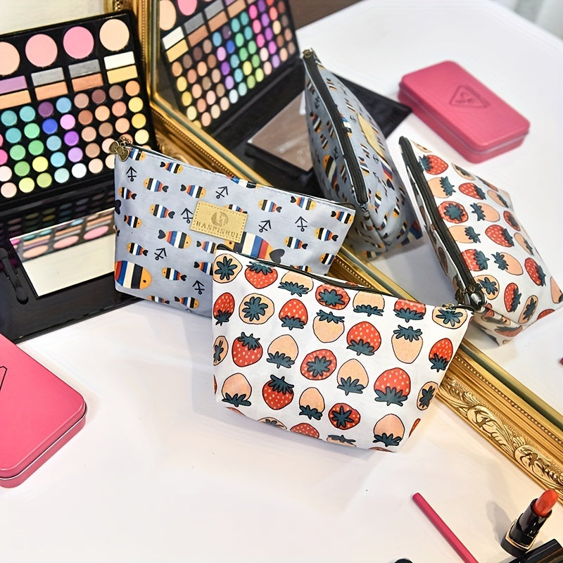 Cartoon Clutch Makeup Bag Portable Roomy Zipper Toiletry Bag Girls Women