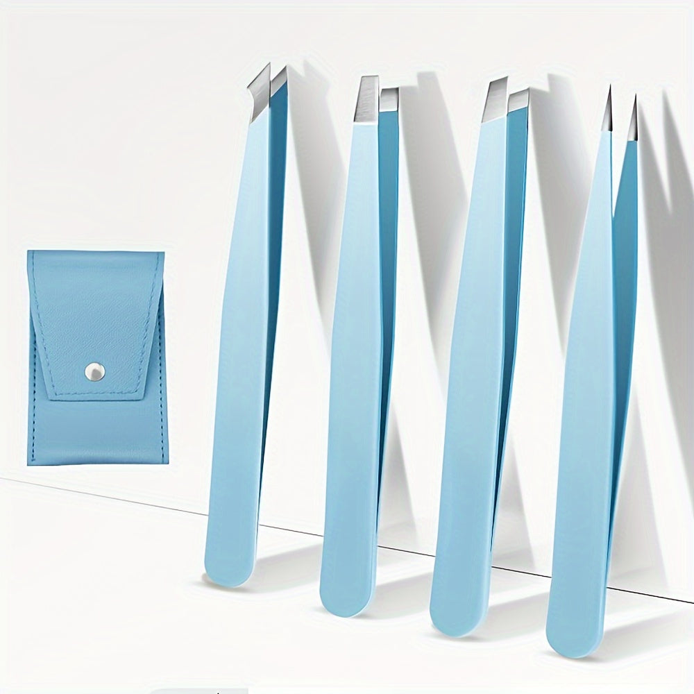 4pcs Eyebrow Tweezer Face Hair Puller Eyebrow Clip