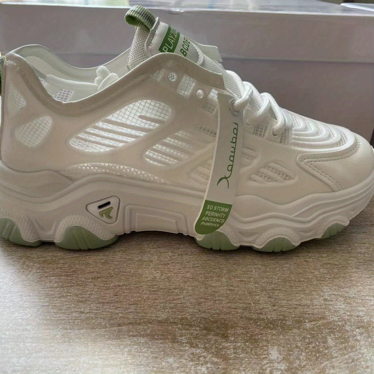 Women's Mesh Chunky Sneakers Hollow Out Lace Up Low Top Sports Shoes
