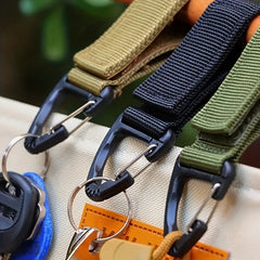 2pcs Hanging Key Hook Clip Buckle Nylon Webbing Belt Carabiner Outdoor Strap