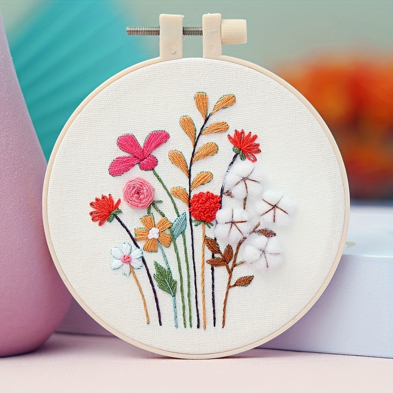 Plant Flower Embroidery DIY Kit for Beginners