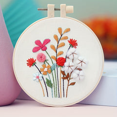 Plant Flower Embroidery DIY Kit for Beginners