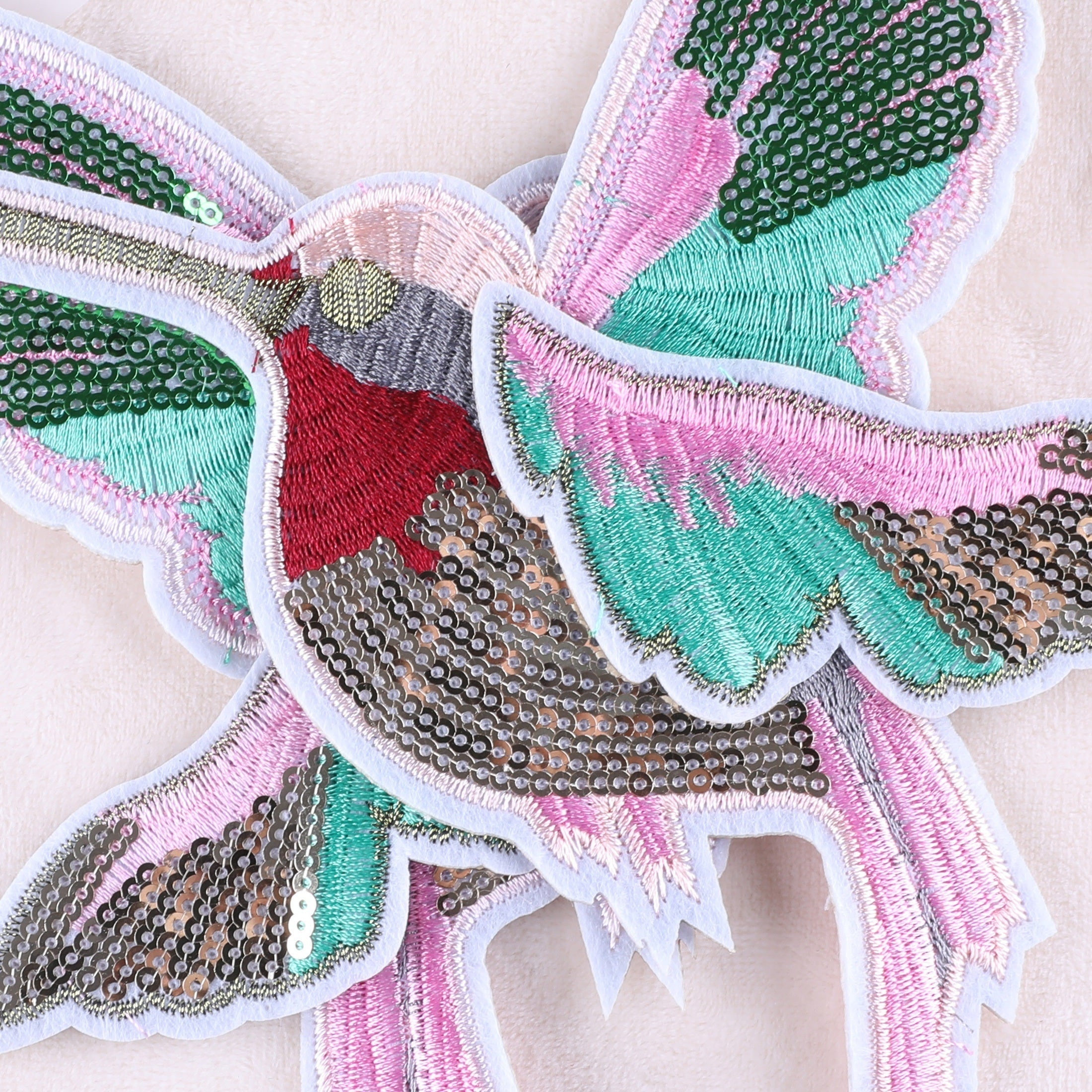 3pcs Sequin Bird Embroidery Iron-on Cloth Stickers For Girls
