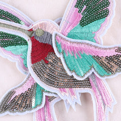 3pcs Sequin Bird Embroidery Iron-on Cloth Stickers For Girls