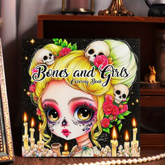 Adult Coloring Book Flower Bone Girl Coloring Book 20 Pages